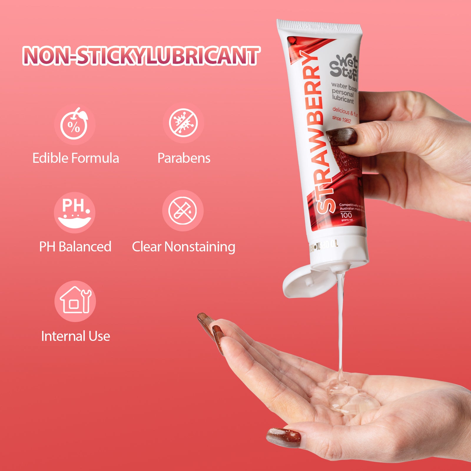 Image of Strawberry Flavored Water-Based Lubricant – Ultra Smooth & Skin-Friendly