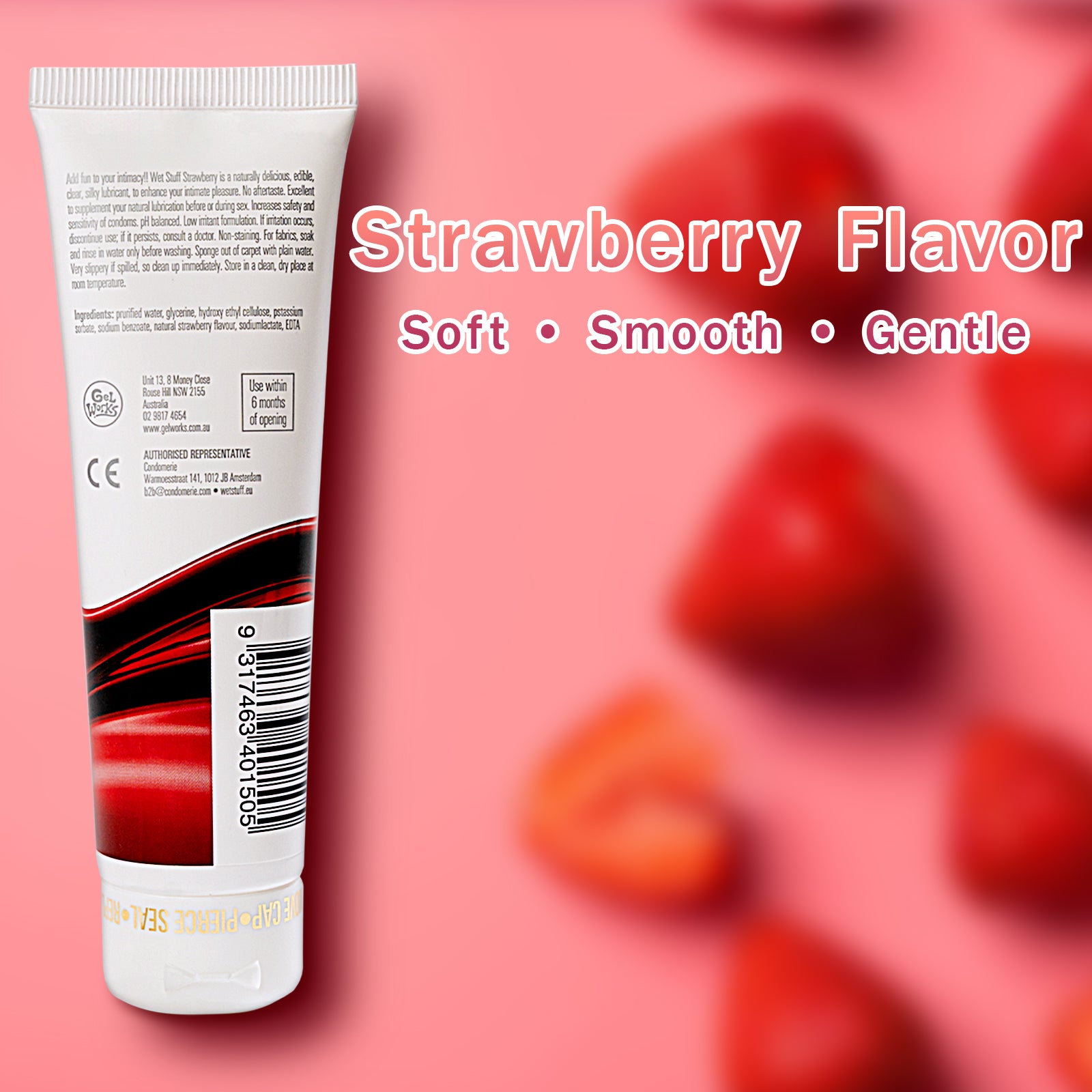 Image of Strawberry Flavored Water-Based Lubricant – Ultra Smooth & Skin-Friendly