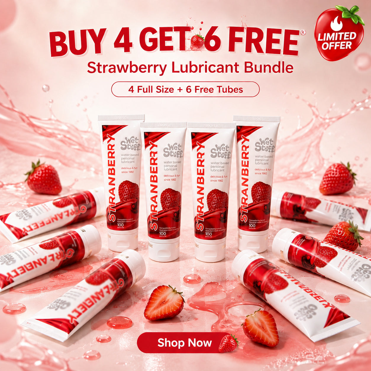 Image of Special Offer | Strawberry Lubricant – Buy 4, Get 6 FREE (10 Bottles Total)
