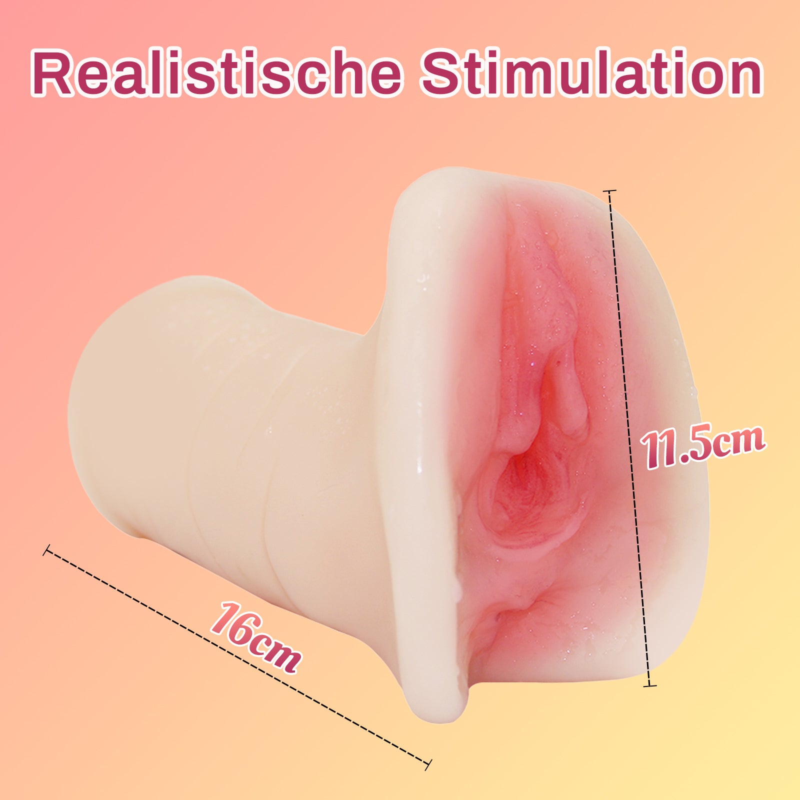 Image of Mlon | Realistic Pink Handheld Masturbator—Soft, Portable, and Easy to Clean