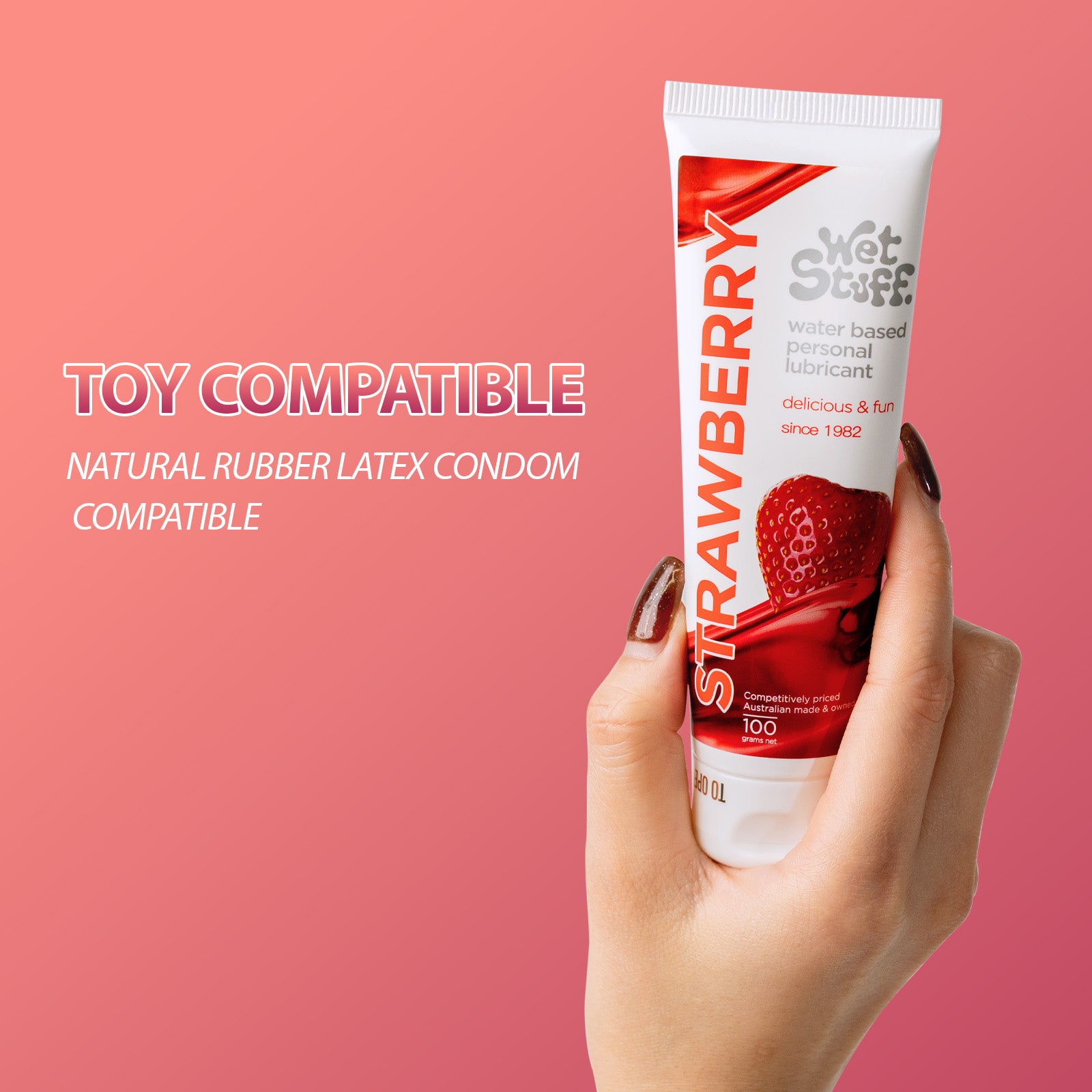 Image of Strawberry Flavored Water-Based Lubricant – Ultra Smooth & Skin-Friendly