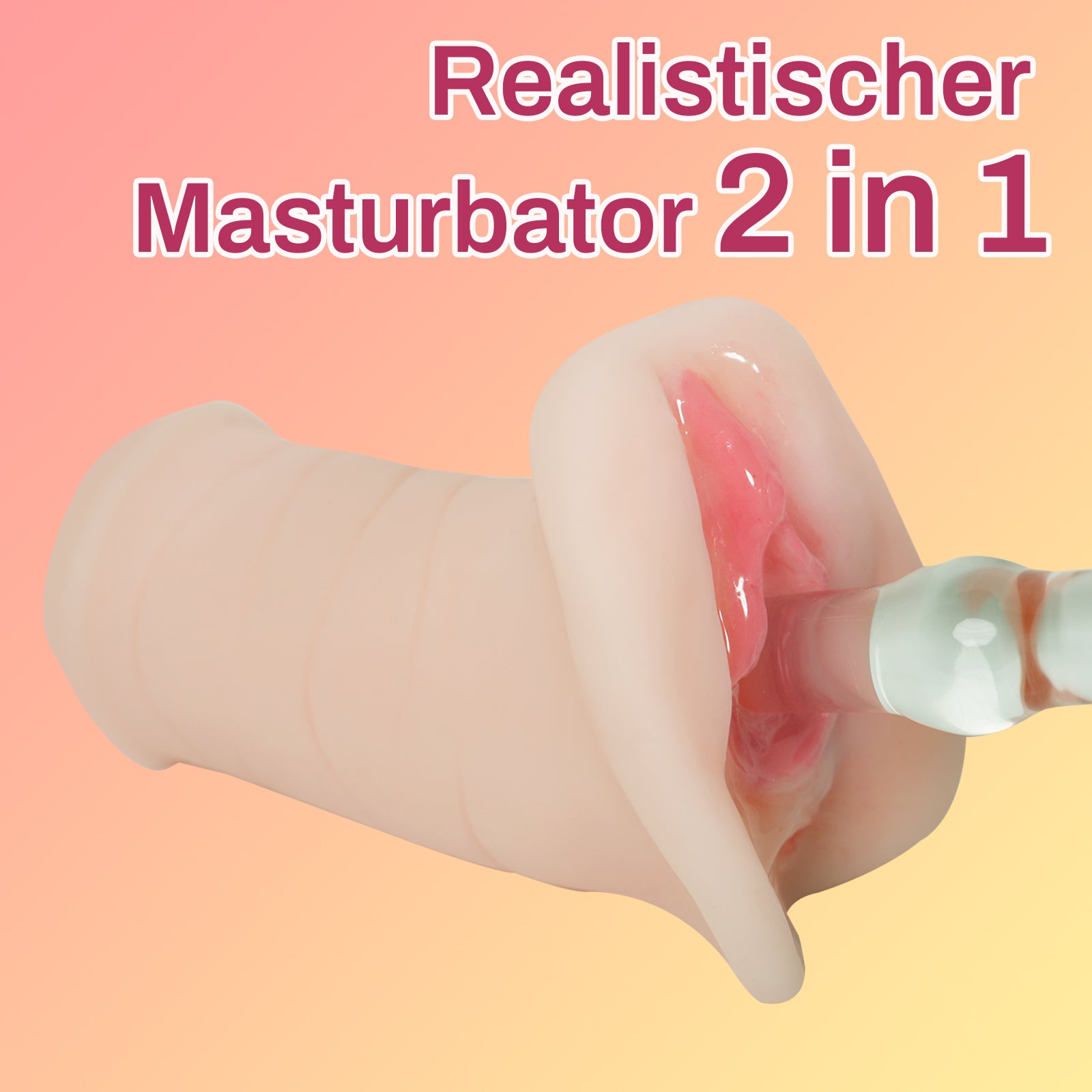 Image of Mlon | Realistic Pink Handheld Masturbator—Soft, Portable, and Easy to Clean